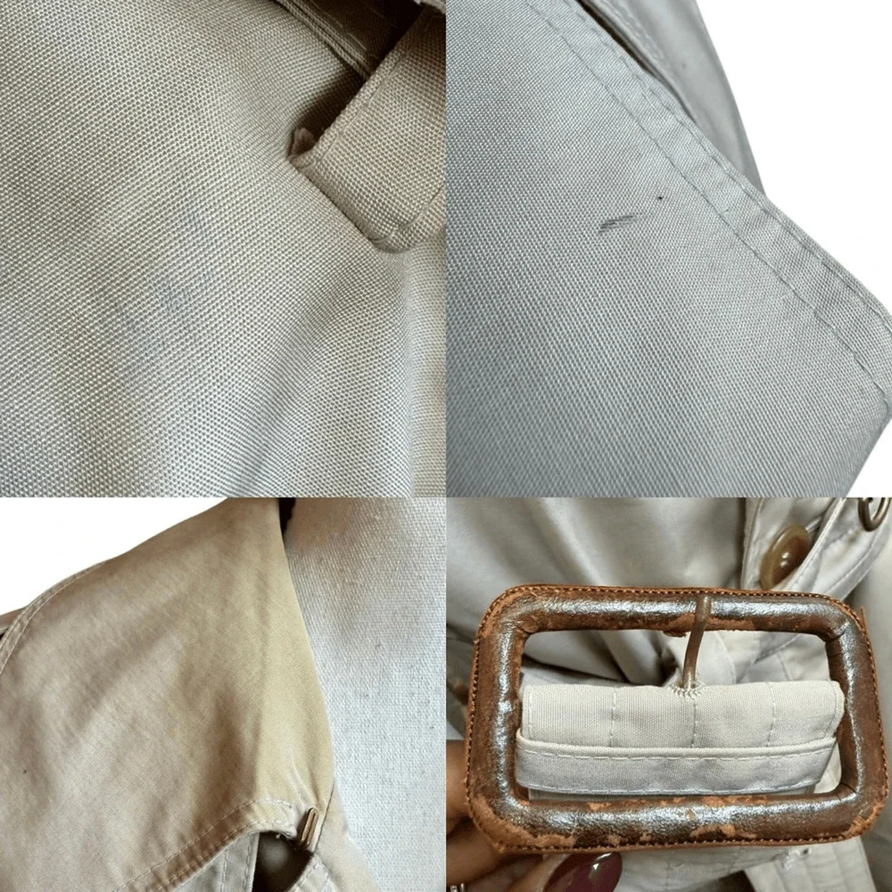 AQUASCUTUM Aqua 5 Tan Beige Belted Long Trench Coat Men’s Size Large